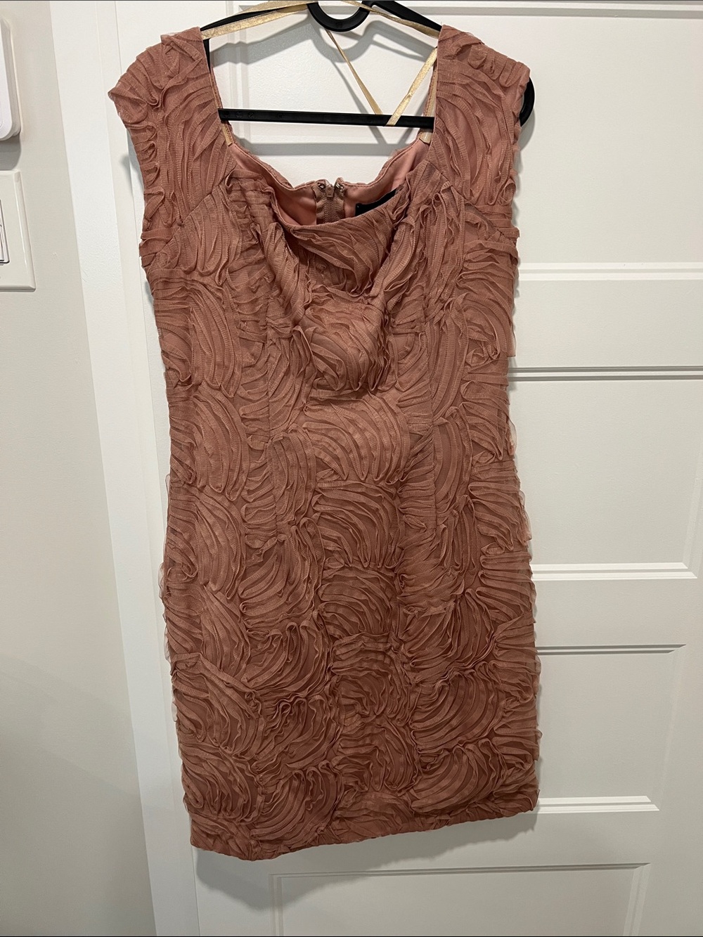 Sleeveless Dusty Rose Textured Cocktail Dress